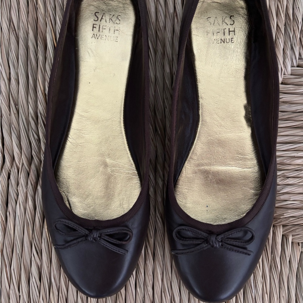 Saks Fifth Avenue Brown Leather Loafers
